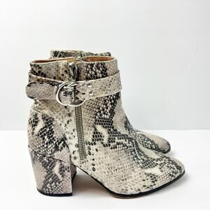 STEVEN BY STEVE MADDEN SNAKESKIN JOHANNAH WOMEN HEEL LEATHER BOOTIES SIZE 7.5